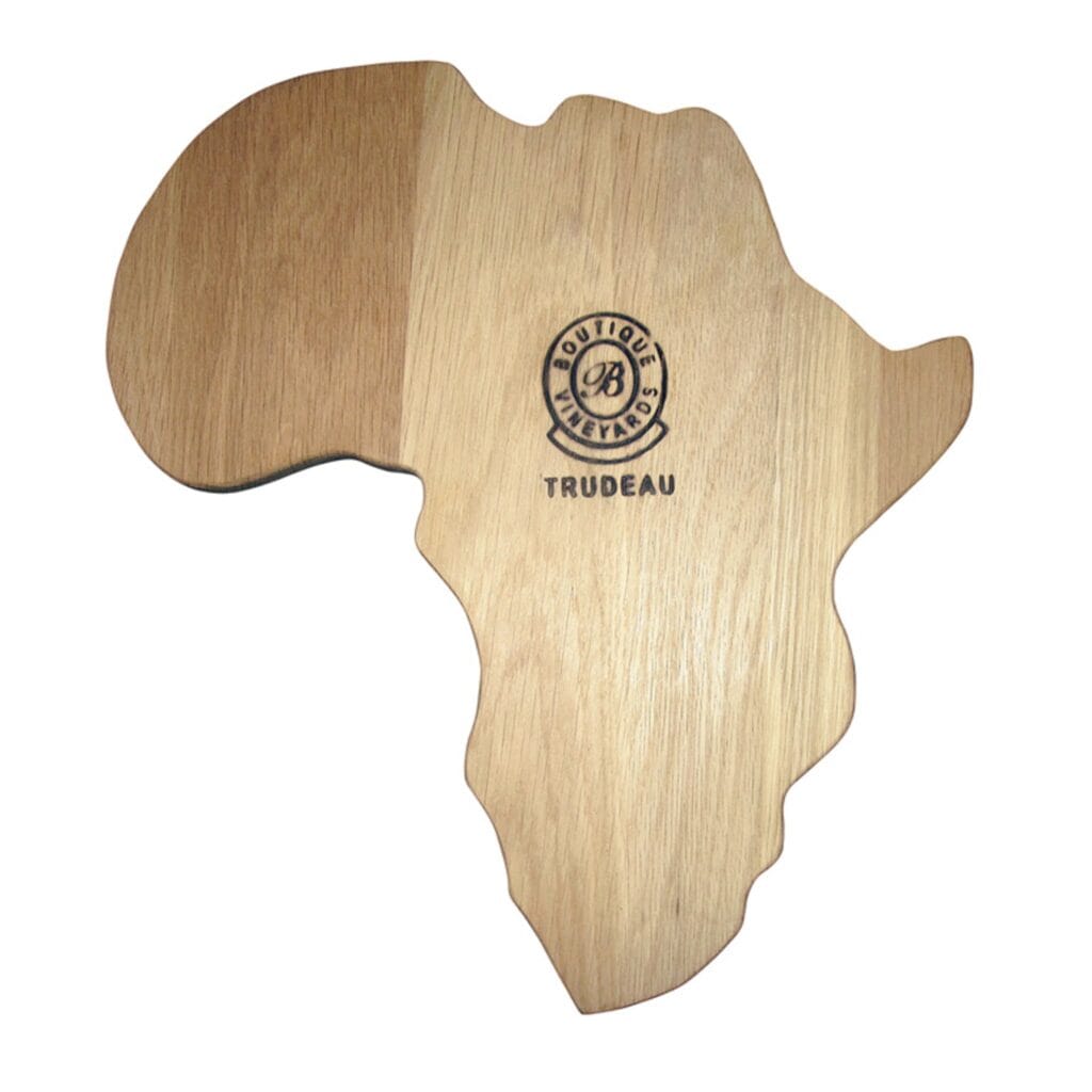 Celebrate Africa while you entertain your guests with this unique shaped serving board made from oak wine barrels