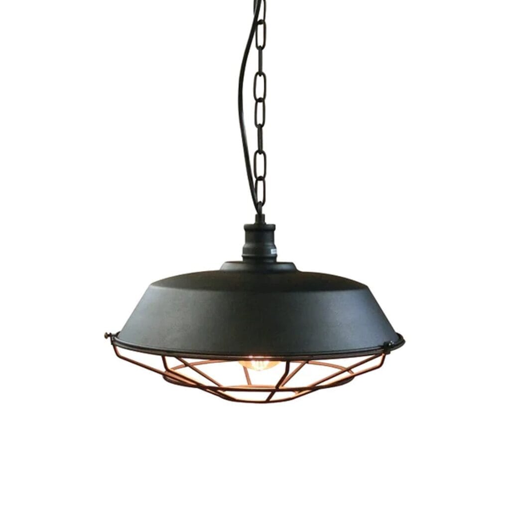 Transform your space with this cage industrial design pendant light. Curvaceous shape in a cage design to work with industrial, tribal, or modern minimalist looks in your space. Hang in your stairwell, bedroom, kitchen or dining room for practical yet contemporary lighting.