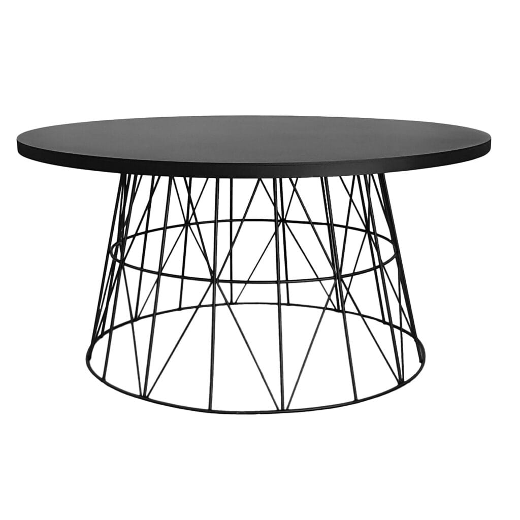 This bold yet minimalist design brings an artistic flair to any room, offering a perfect balance of style and functionality. The open metal base adds a light, airy feel, making it ideal for smaller spaces while still serving as a standout piece.