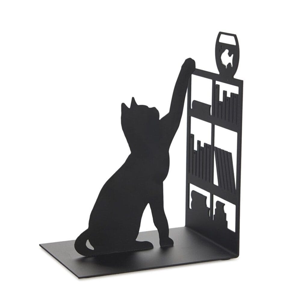 Sleek and elegant design to home your books. This metal bookend will make the perfect gift for an avid reader and cat lover.