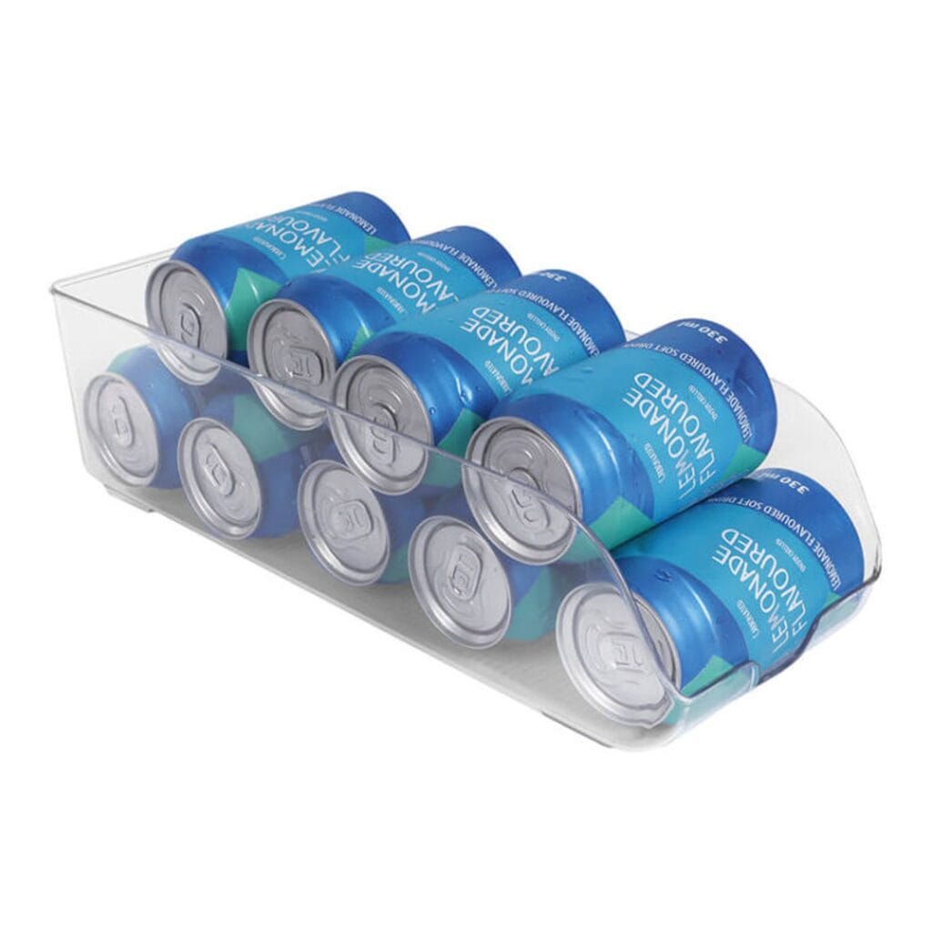 Ideal for storing your cans of cold drink in less space, keeping your fridge neat and tidy. Features BPA Free Easier viewing Usable in fridge, freezer or pantry
