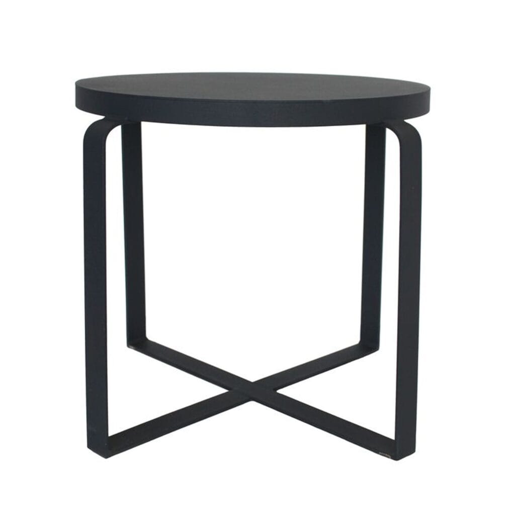 Bring a fresh, modern look into your home with the sleek and chic sandpaper charcoal Hinny side table. Available in a matching coffee table.