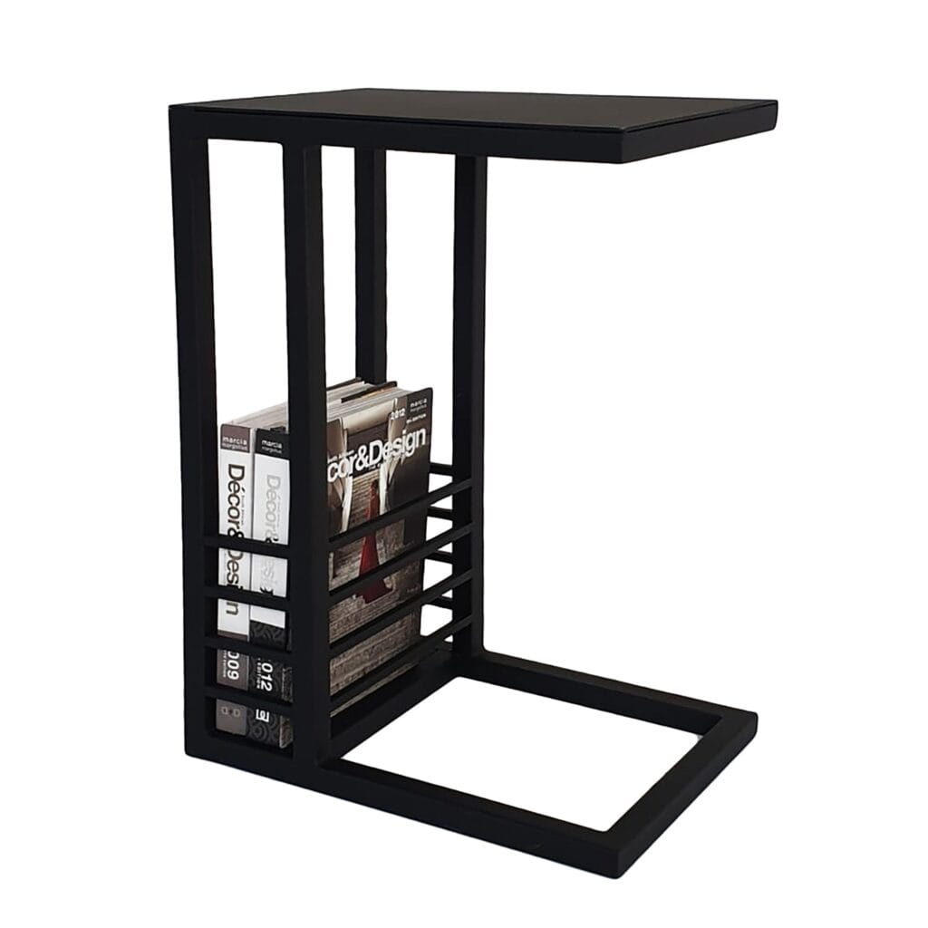 The magazine ease side table is perfect for right next to the sofa. Manufactured from mild steel, welded and powder coated.