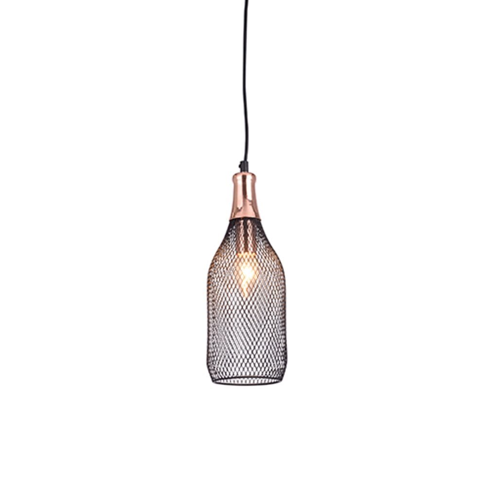 Create a warm ambience in your space with the black and copper double mesh pendant light. Double layered design gives a contrasting look to the usual lighting fixtures which makes for an interesting piece to your room décor. 