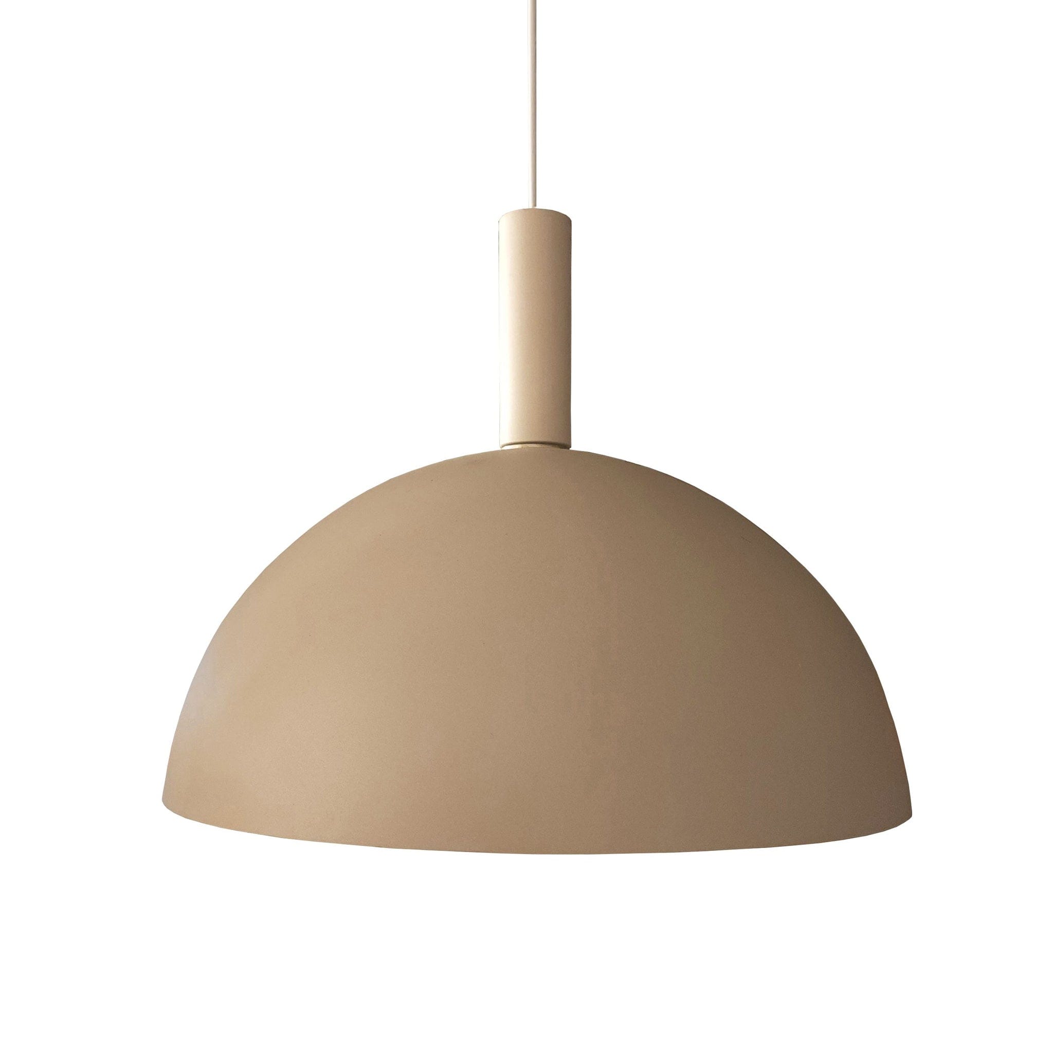 A retro Dunne Ferro powder coated aluminum spun metal hanging pendant.