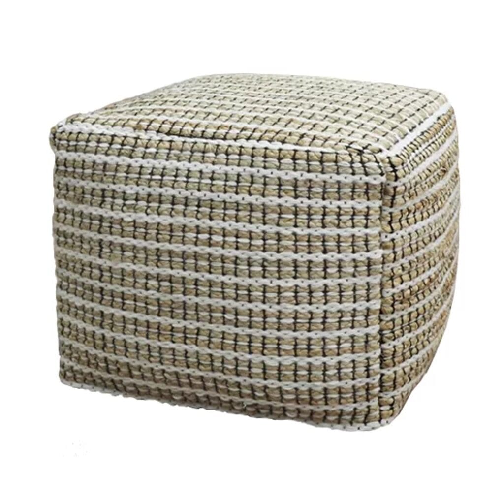 Crafted from braided natural jute fabric. Use it as a place to rest your feet after a long day, an extra seat when guests are around or as an impromptu coffee table. A natural look that will fit in anywhere.