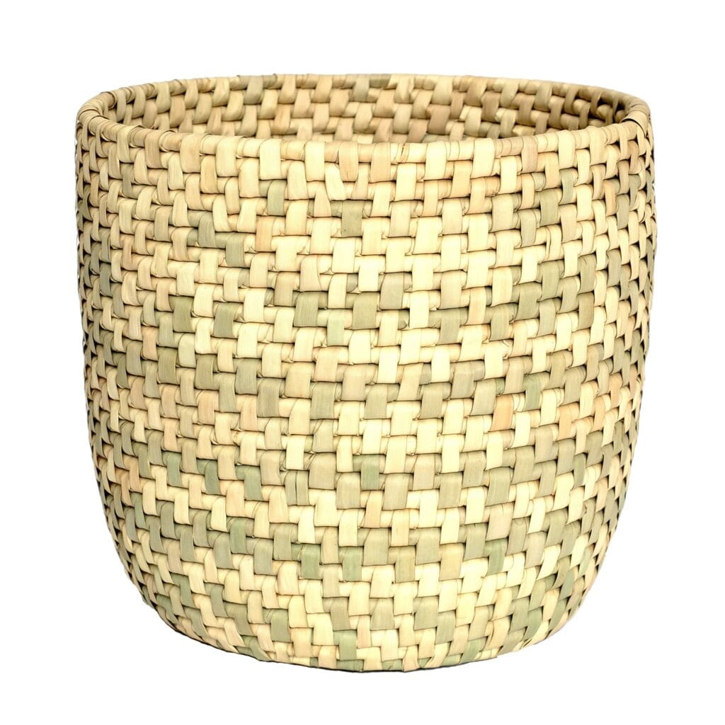 Locally hand woven baskets made from natural grass fibre to store all your little trinkets away in a neat and stylish way. Dimensions Height : 32 cm Width : 35 cm