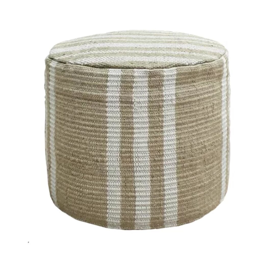 Crafted from braided natural jute fabric. Use it as a place to rest your feet after a long day, an extra seat when guests are around or as an impromptu coffee table. A natural look that will fit in anywhere.