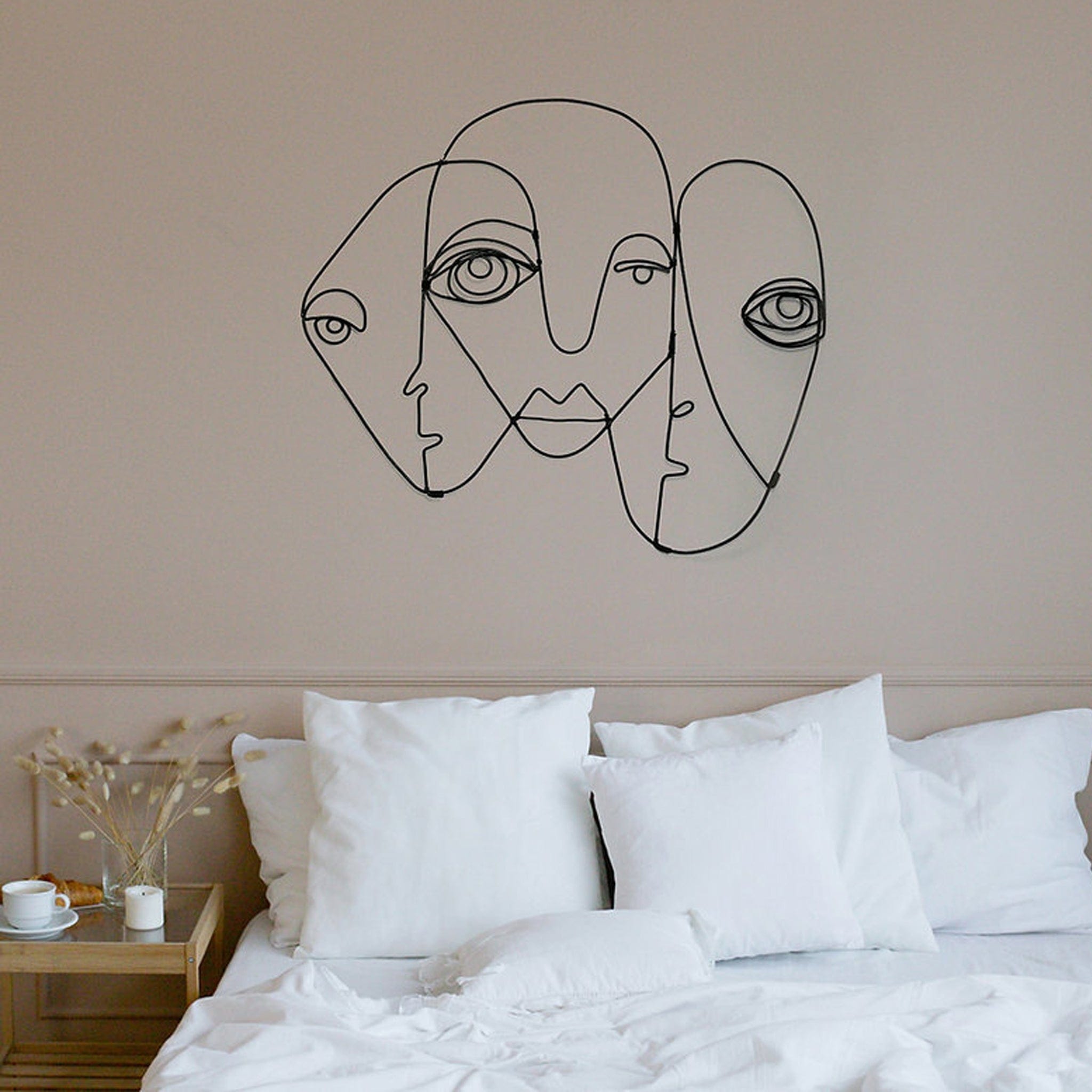 Social : The yearning to be alone. A unique translation of line art and emotion, set the tone of your space from the walls up!