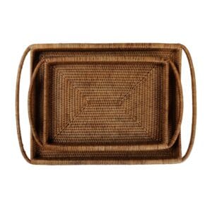 Entertain friends and family with your impressive attention to detail. Expertly handwoven rattan trays are ideal for a gathering of guests or to serve breakfast in bed.