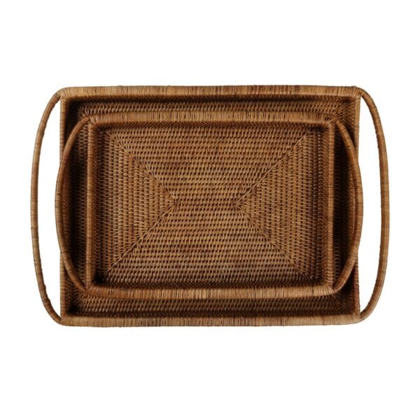 Entertain friends and family with your impressive attention to detail. Expertly handwoven rattan trays are ideal for a gathering of guests or to serve breakfast in bed.
