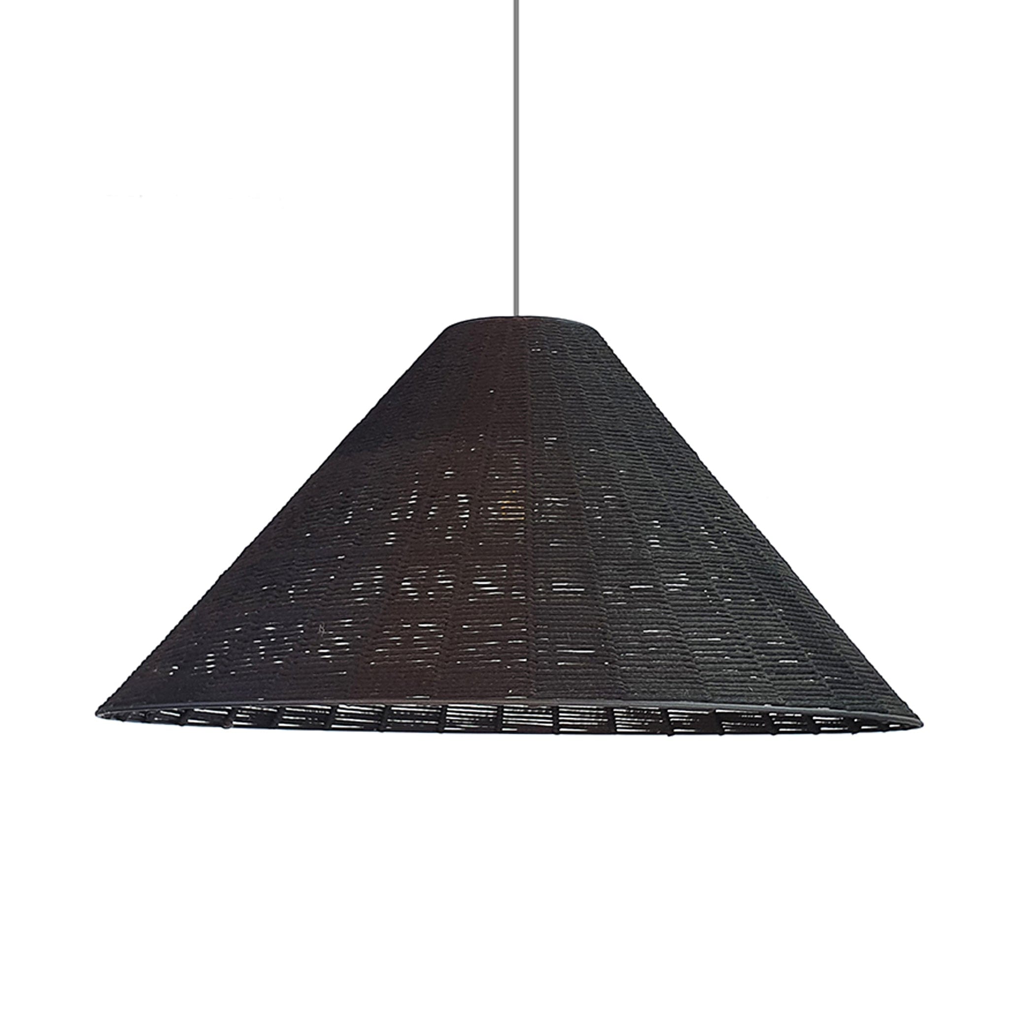 Hand woven with black rope the Tripoli woven pendant is perfect for your dining room, living area, or commercial space for practical lighting that creates a statement.
