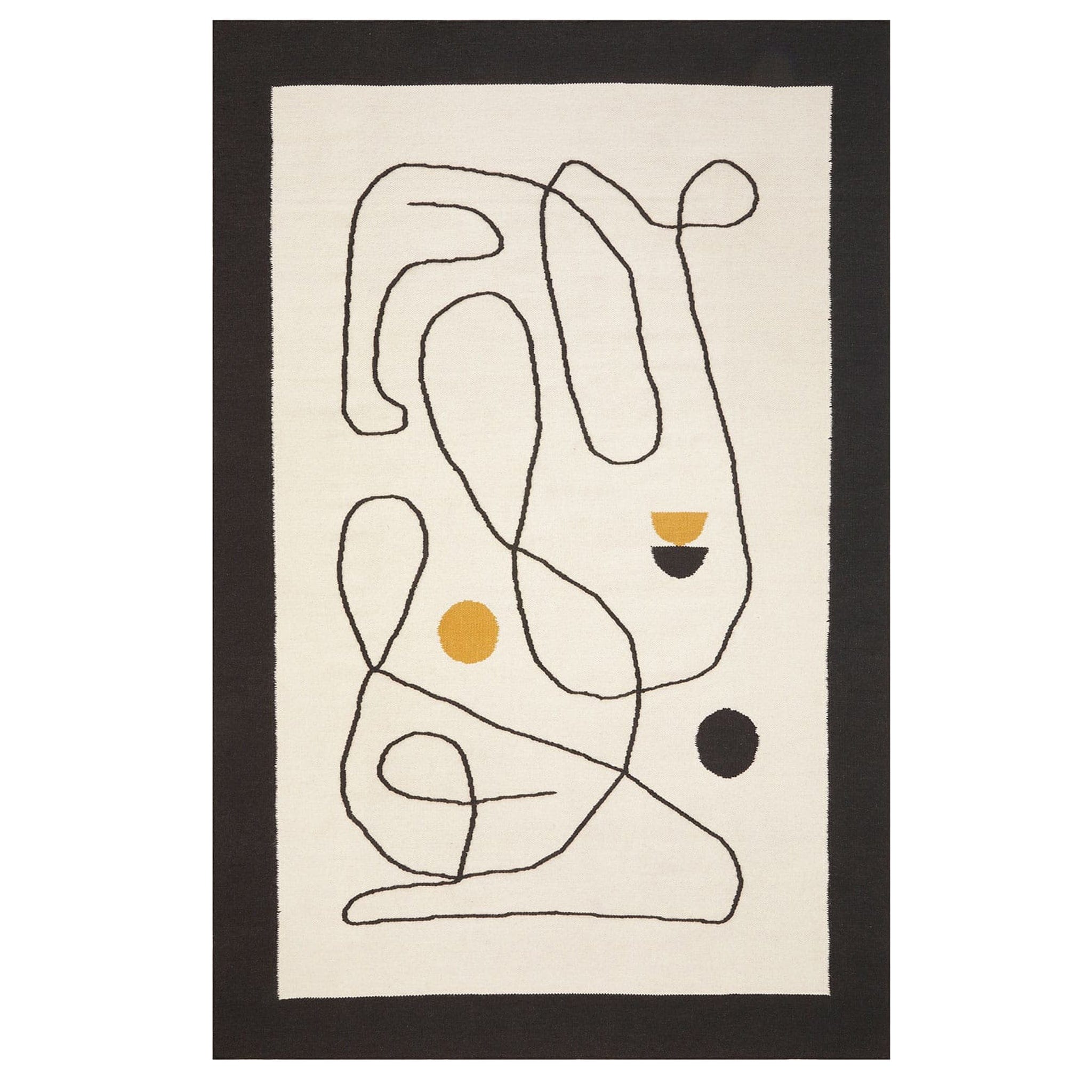 Enjoy a superb softness underfoot with this rug’s handwoven 100% wool construction. Featuring organic linework set on a bright background, this eye-catching art piece was designed to evoke a sense of movement in your indoor spaces.