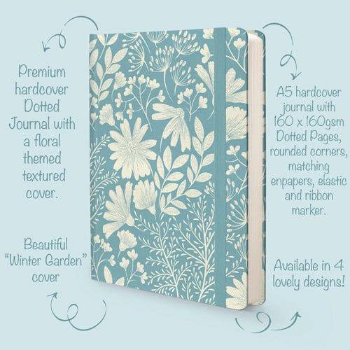 Embrace the crisp morning air with coffee filling the air as you jot down all your thoughts in this beautiful winter garden inspired journal.