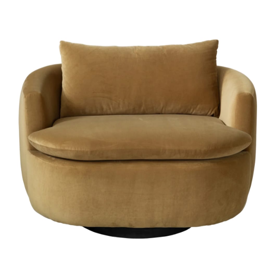 Sure to turn heads, the Ce La Vie swivel chair will bring everyday relaxation into your life. This locally made love seat is covered in a plush polyester blended with viscose and features a solid wood frame and virgin foam. Available in four striking shades, the Ce La Vie swivel chair comes with a matching cushion.