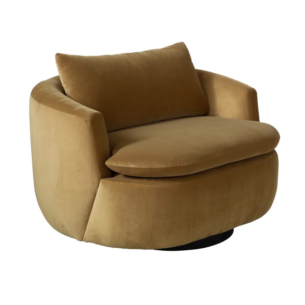 Sure to turn heads, the Ce La Vie swivel chair will bring everyday relaxation into your life. This locally made love seat is covered in a plush polyester blended with viscose and features a solid wood frame and virgin foam. Available in four striking shades, the Ce La Vie swivel chair comes with a matching cushion.