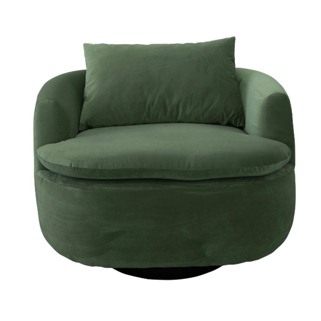 Sure to turn heads, the Ce La Vie swivel chair will bring everyday relaxation into your life. This locally made love seat is covered in a plush polyester blended with viscose and features a solid wood frame and virgin foam. Available in four striking shades, the Ce La Vie swivel chair comes with a matching cushion.