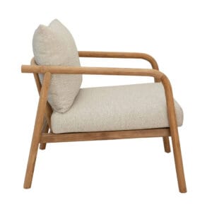 Have your moment in the sun with the Anastasia teak chair, which epitomises both elegance and durability. This fully outdoor seater is composed of solid teak wood and easy-drain foam upholstered in sunproof fabric that is 100% Olefin. The rich, warm tones of teak work in harmony with the three versatile colourways of the fabric to create a chair that invites relaxation and enjoyment into any outdoor area. 
