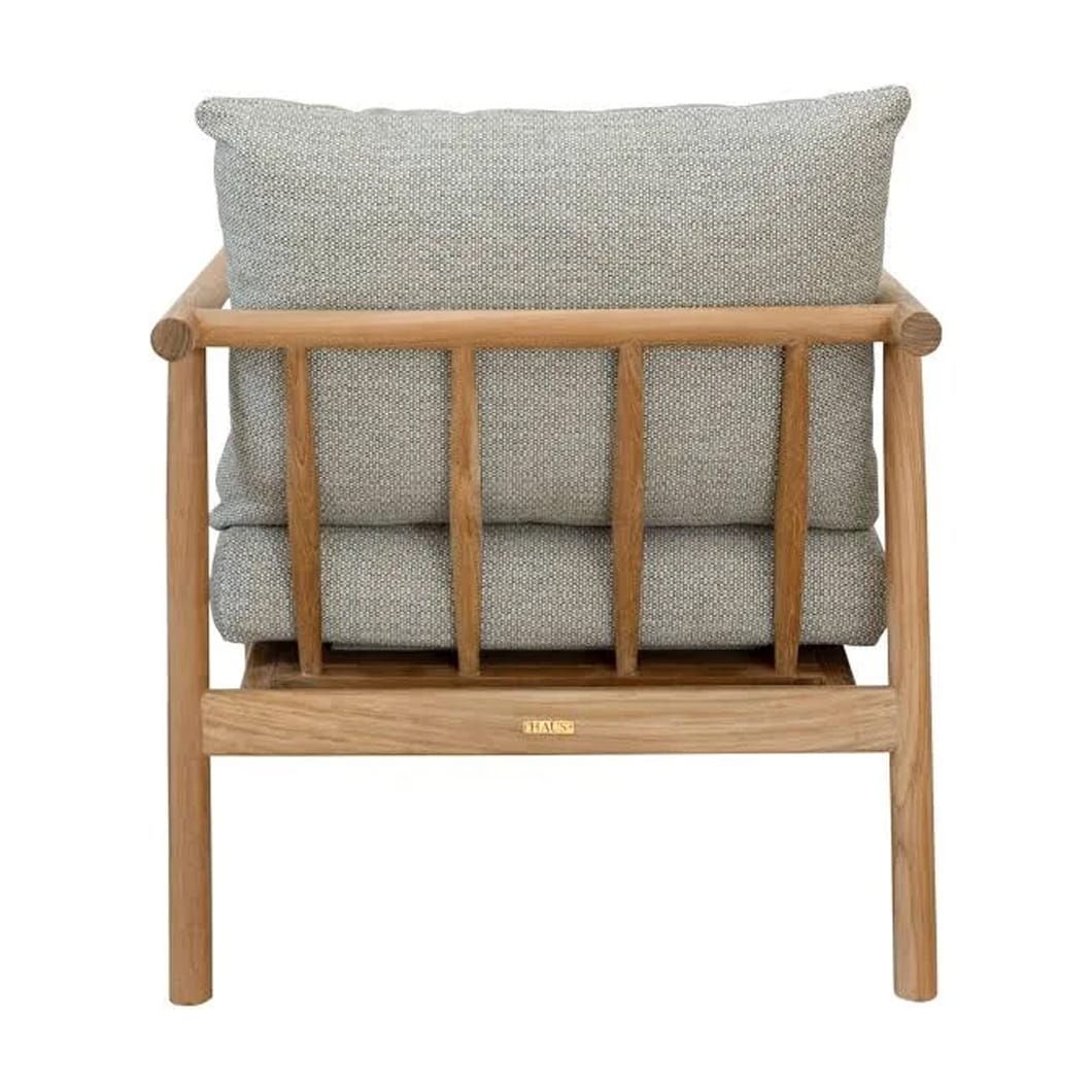 Have your moment in the sun with the Anastasia teak chair, which epitomises both elegance and durability. This fully outdoor seater is composed of solid teak wood and easy-drain foam upholstered in sunproof fabric that is 100% Olefin. The rich, warm tones of teak work in harmony with the three versatile colourways of the fabric to create a chair that invites relaxation and enjoyment into any outdoor area.