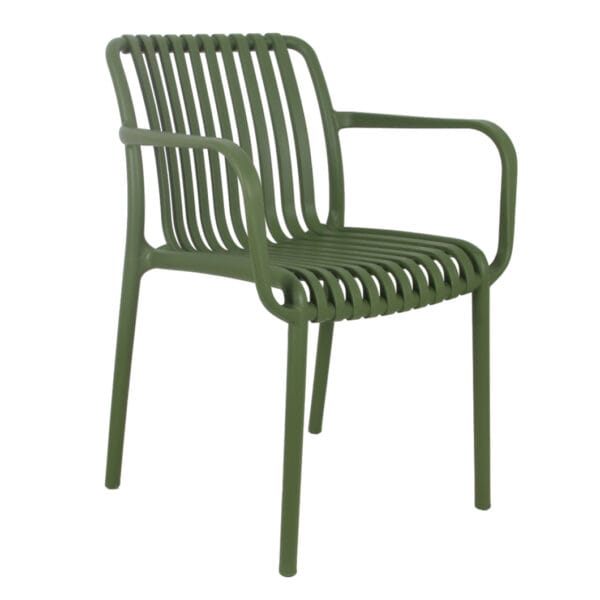 The ergonomic design of the Isabella plastic chair is made from 100% recyclable materials. A versatile, weatherproof design for you to enjoy indoors or out. This UV-resistant piece will keep its colour and couldn’t be easier to maintain. Available in a range of colours to choose from or mix and match.
