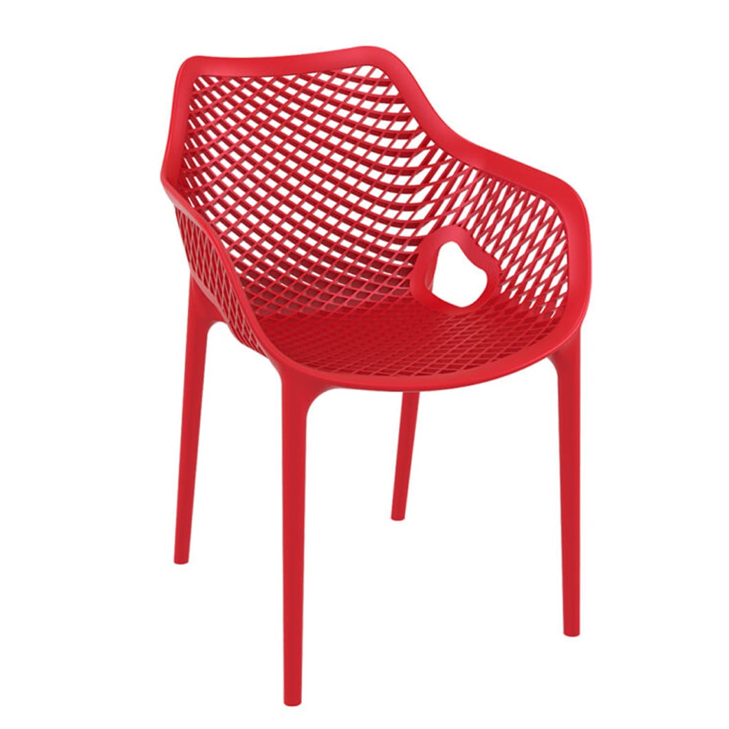 The Siesta Exclusive Air armchair is produced with a single injection of polypropylene reinforced with glass fibre obtained by means of the latest generation of air moulding technology with neutral tones. This chair is suitable for indoor and outdoor use.