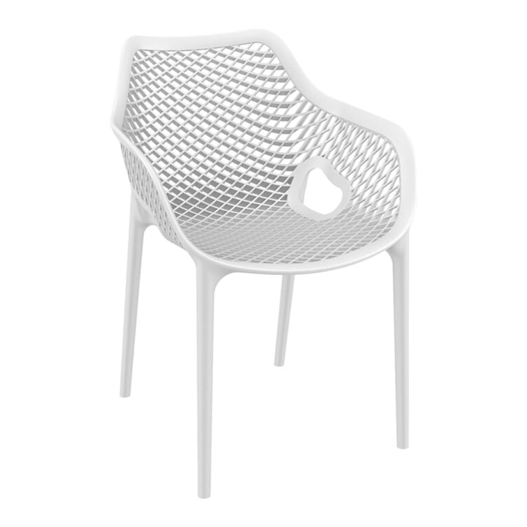 The Siesta Exclusive Air armchair is produced with a single injection of polypropylene reinforced with glass fibre obtained by means of the latest generation of air moulding technology with neutral tones. This chair is suitable for indoor and outdoor use.
