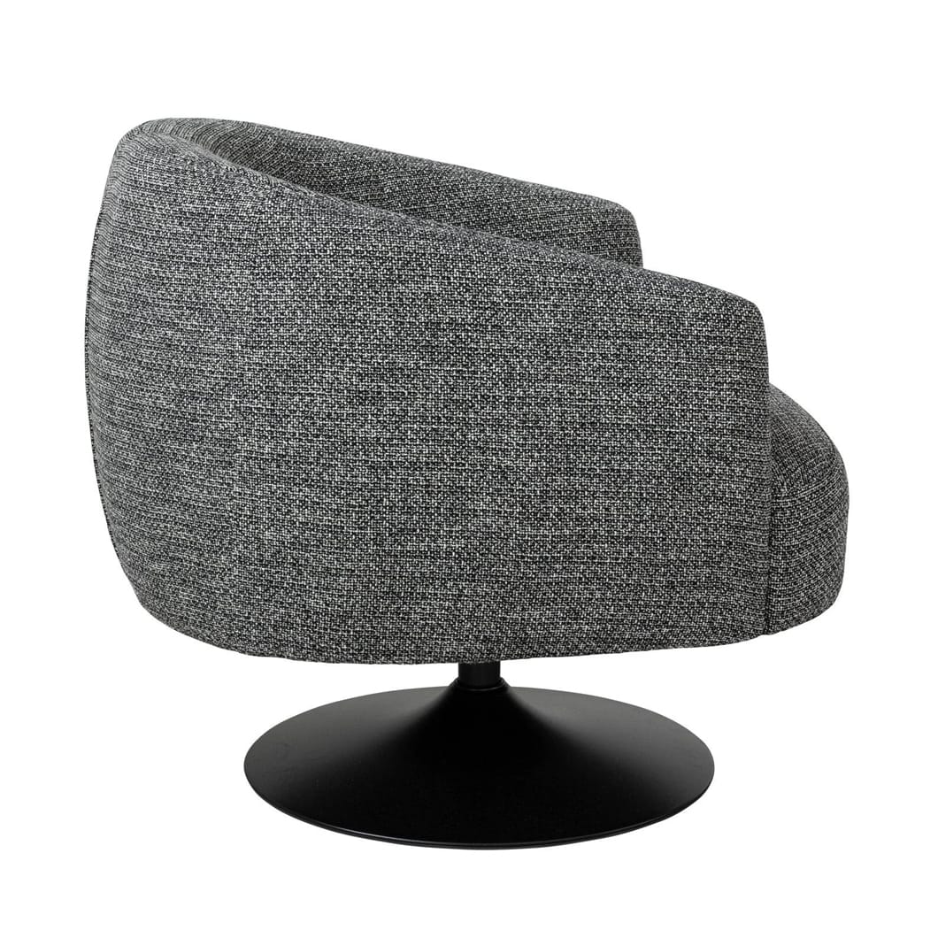 Put a stylish spin on your seating arrangements with the Melody swivel occasional chair. It is upholstere in polyester-cotton 88% Polyester; 22% Cotton, a textural fabric that offers this head-turner a sensational sensory element.