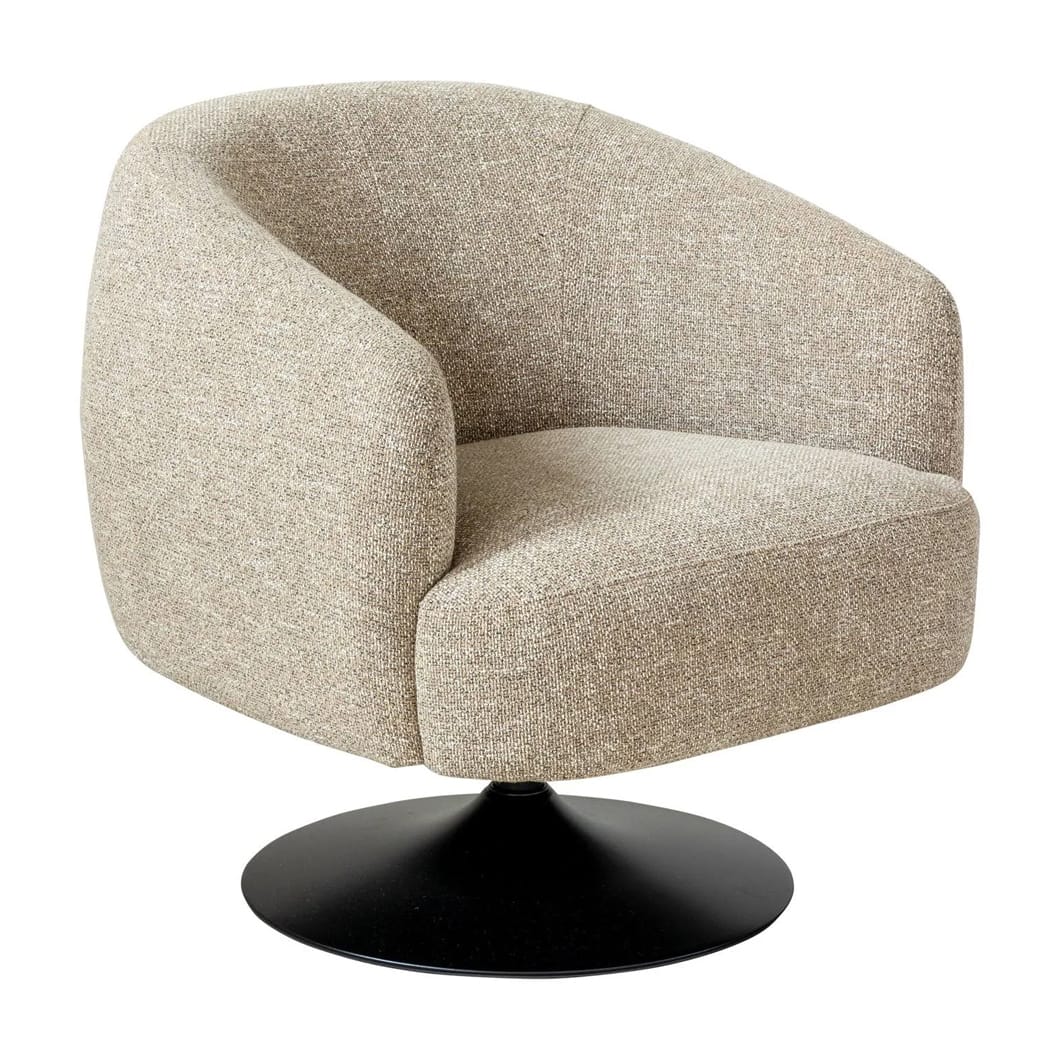 Put a stylish spin on your seating arrangements with the Melody swivel occasional chair. It is upholstere in polyester-cotton 88% Polyester; 22% Cotton, a textural fabric that offers this head-turner a sensational sensory element.