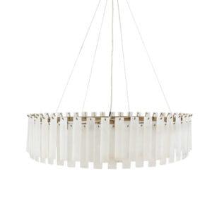 Enjoy the finer things in life with our Alabaster chandeliers, which combine the strength and sophistication of iron with the natural beauty of alabaster, creating a functional and stunning light. These handmade fixtures feature a modern design and come in three sizes. 