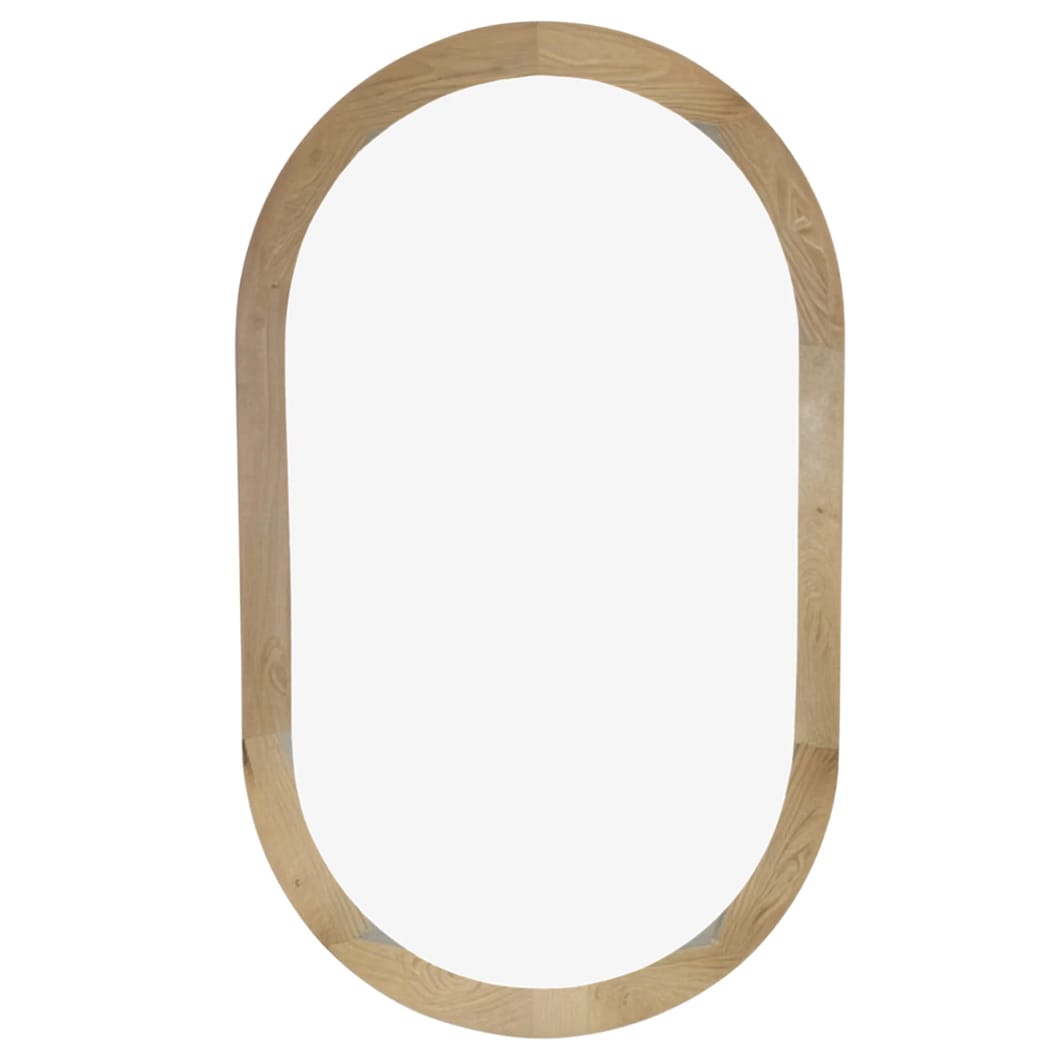 Pill Shaped Oak Mirror