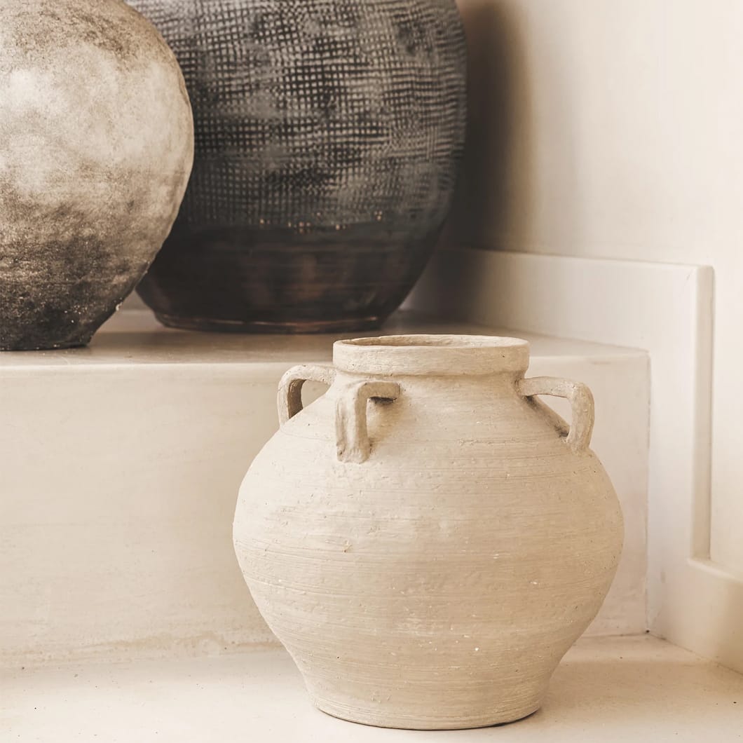 Our terracotta Earth Couture vases are ideal for both traditional and contemporary décor. The wide variety of vessels in this collection all feature organic tones and a rustic texture, adding warmth and authenticity to a home. Due to their handmade nature, each piece brings with it a unique quality, with slight variations in appearance. They’re best used as stand-alone accents to bring shape and form to a space.