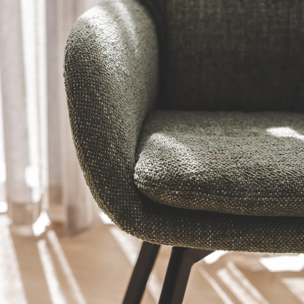 Luxe, textured upholstery and cushioned comfort are what you can expect of the Chloe seating range, which comprises dining chairs, and adjustable counter chairs and office chairs. Upholstered in 100% Polyester fabric, made of steel and features a self-correcting swivel seat. These chairs will bring sturdiness, sophistication and a bit of swivel to tables, kitchen counters or home office spaces. Available in a range of easy-to-style colourways. Minor assembly required.