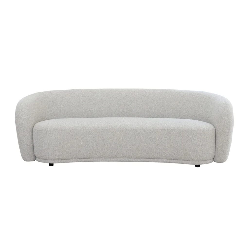 With its unique curved design, the Prague sofa is an eye-catching centrepiece that will add a touch of contemporary elegance to living spaces. Available in two colourways, this sofa offers plush cushioning for the ultimate sit-back-and-relax experience. Upholstered in a plush 100% Polyester fabric. Minor assembly required.
