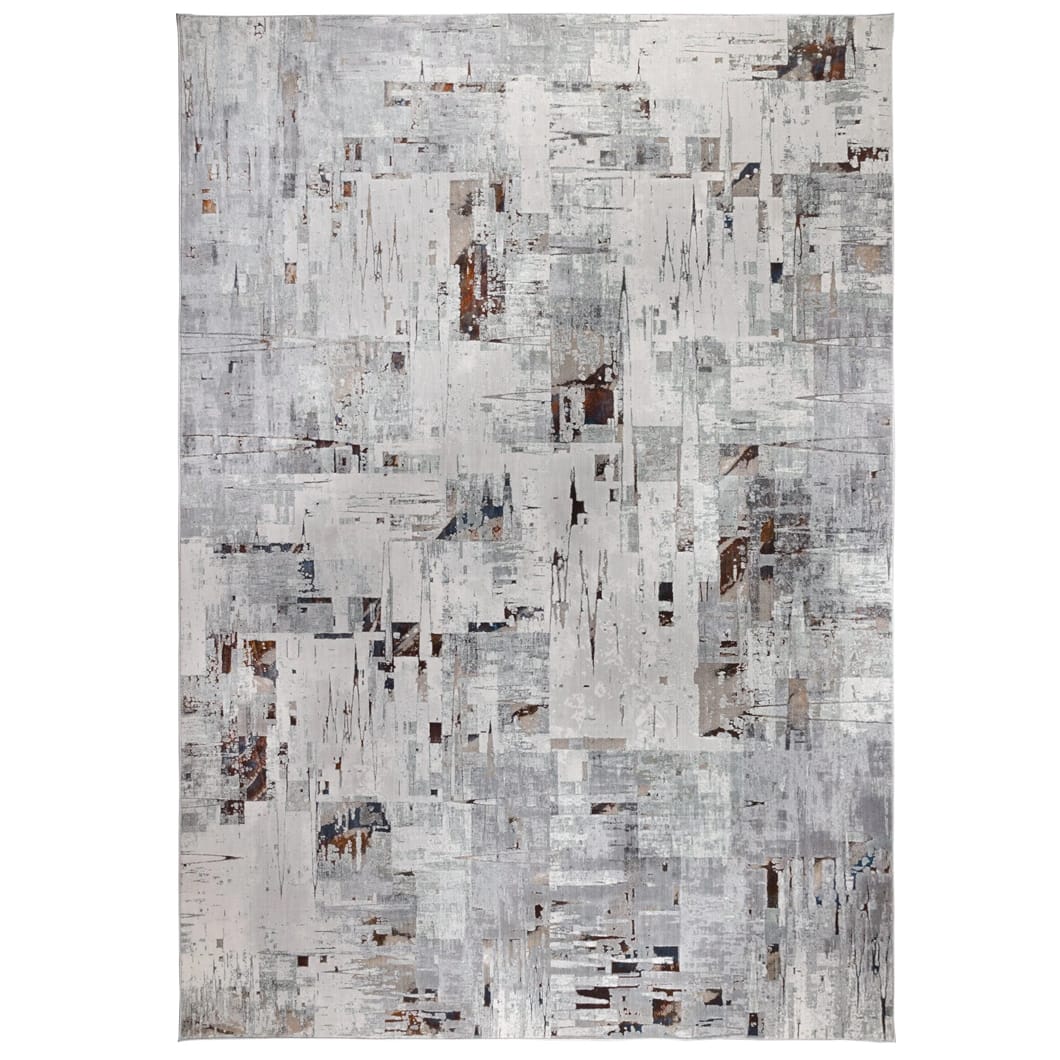 Part of the Fiery Impulses collection, the Dynamic rug will lighten up a room, while infusing it with a sense of contemporary elegance and artistic allure. Grey-white tones serve as a versatile backdrop, allowing the rug's abstract motif to command attention without overwhelming a room’s ambiance. Available in one generous size.