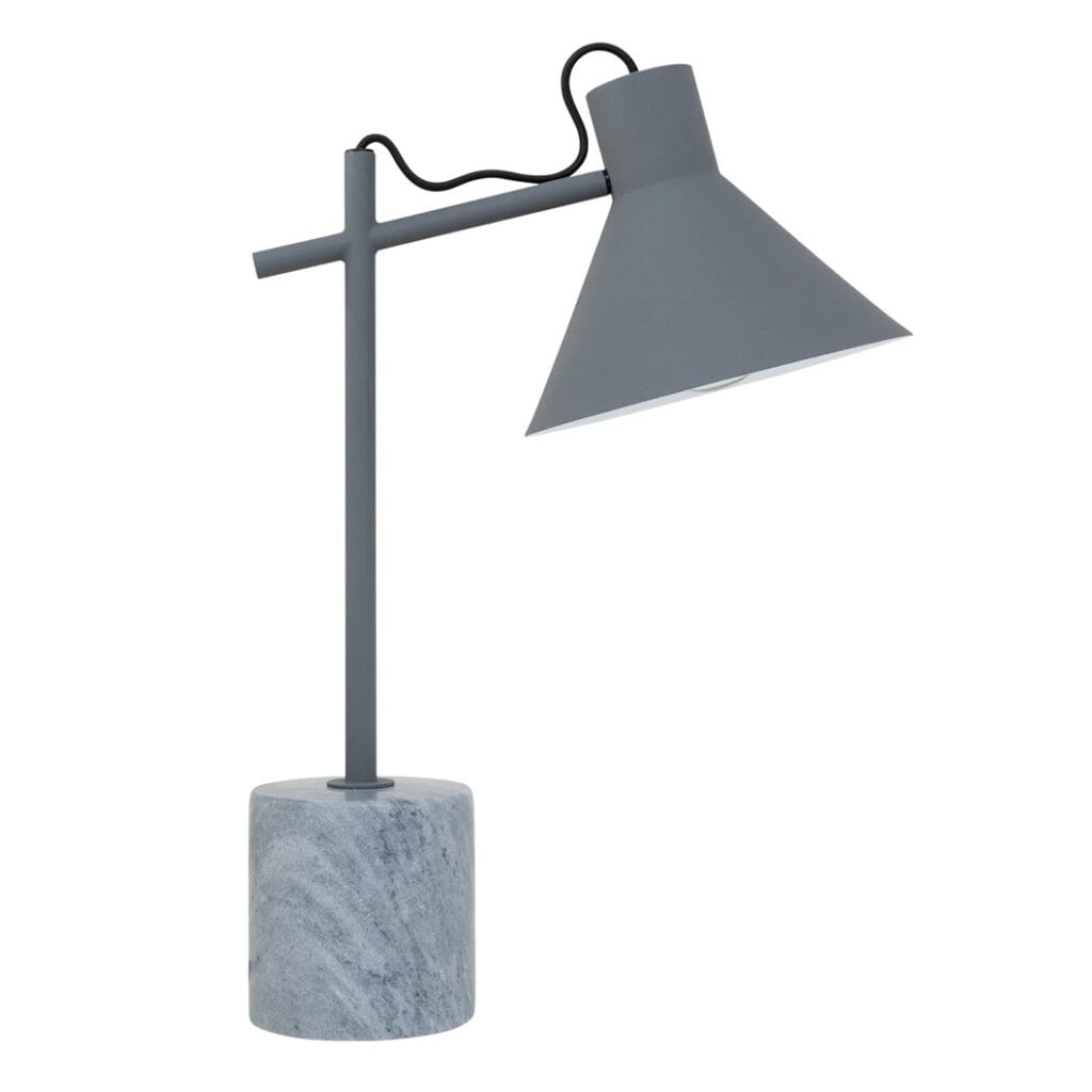 Light up your workspace and imagination with the Rio desk lamp. With its dashing design and combination of steel and marble, this lamp will give home offices or creative spaces a contemporary lift. Its adjustable head allows you to focus light where you need it, whether you're reading, crafting or working on projects.
