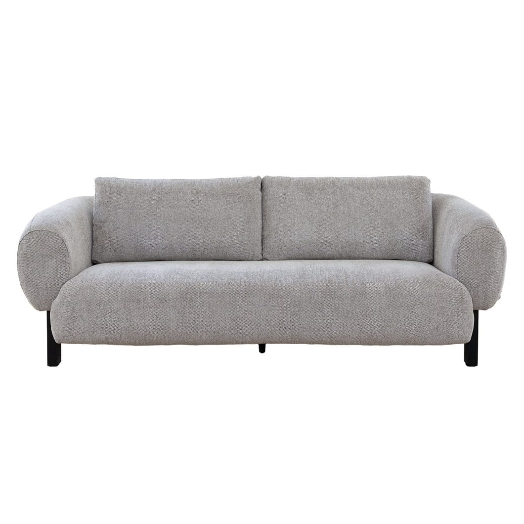 Modern elegance characterises the Juliette sofa, which will effortlessly elevate the look of living areas. Upholstered to perfection (59% Polyester, 41% Viscose) , the sofa comes in one neutral tone, offering a versatile foundation for layering textures and accents. An ash wood frame supports this stylish seater. No assembly required.