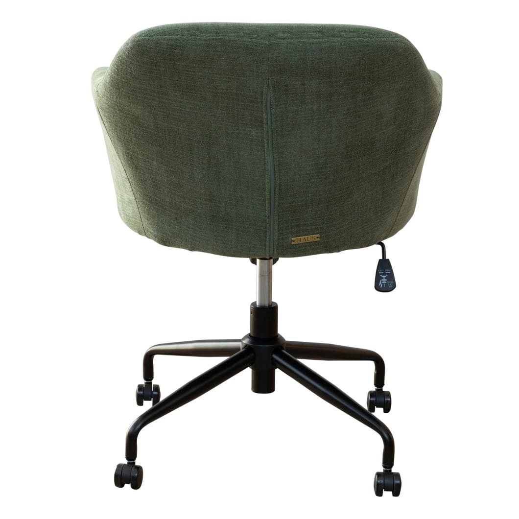 With its adjustable swivel seat, steel legs and padded seat, the comfy and durable Miranda office chair is essential for a productive home office experience. Upholstered with 100% Polyester fabric and available in four shades, the Miranda is the perfect blend of modern style and ergonomic design. Minor assembly required.