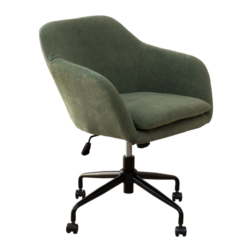 With its adjustable swivel seat, steel legs and padded seat, the comfy and durable Miranda office chair is essential for a productive home office experience. Upholstered with 100% Polyester fabric and available in four shades, the Miranda is the perfect blend of modern style and ergonomic design. Minor assembly required.