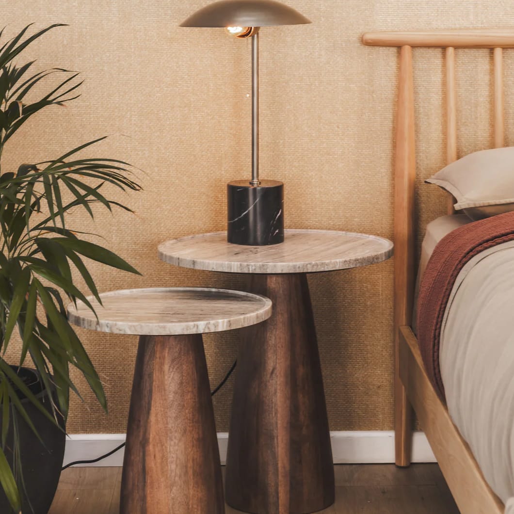 Meadow Marble Side Table Set in Husk - Image 4