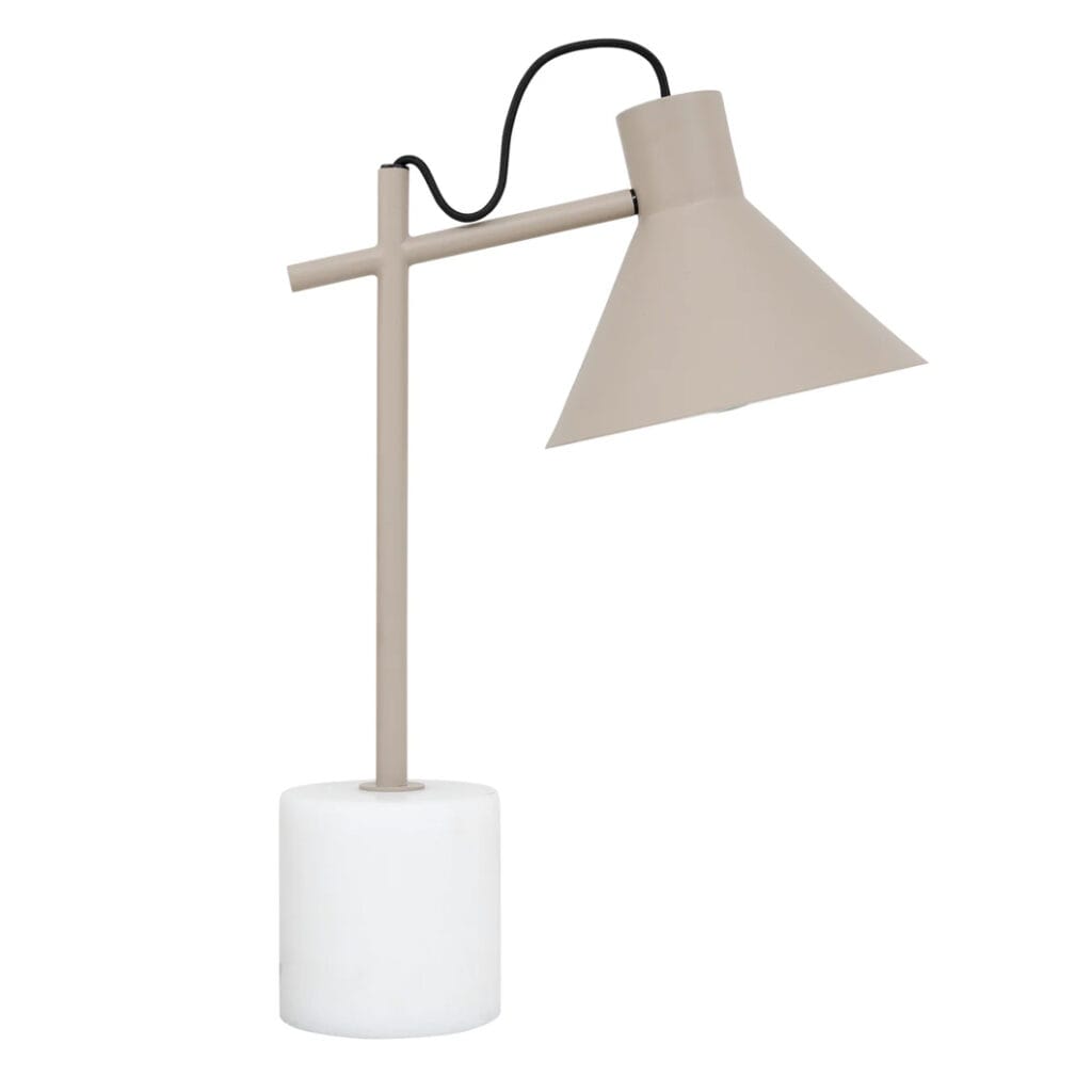Light up your workspace and imagination with the Rio desk lamp. With its dashing design and combination of steel and marble, this lamp will give home offices or creative spaces a contemporary lift. Its adjustable head allows you to focus light where you need it, whether you're reading, crafting or working on projects