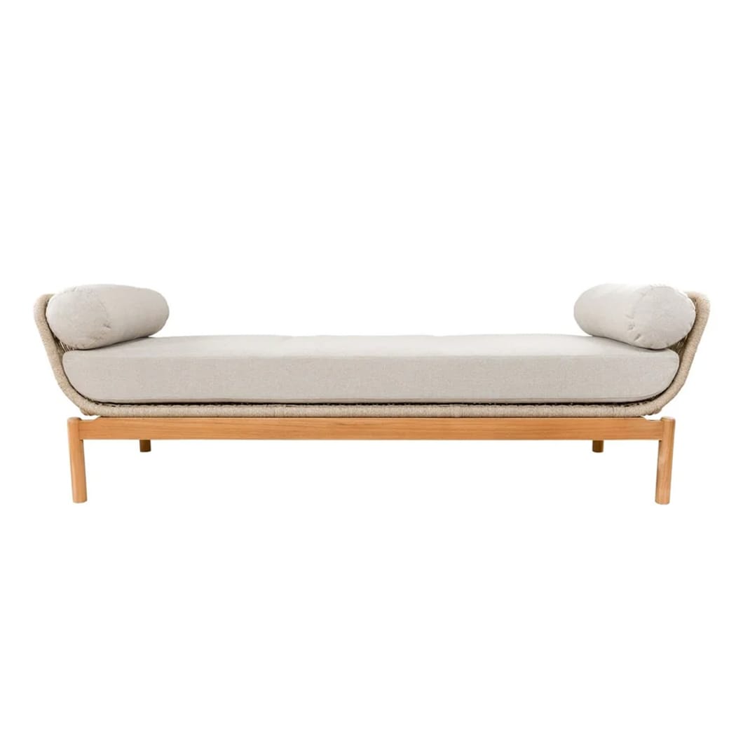 Vision Outdoor Teak Daybed in Sea Shell