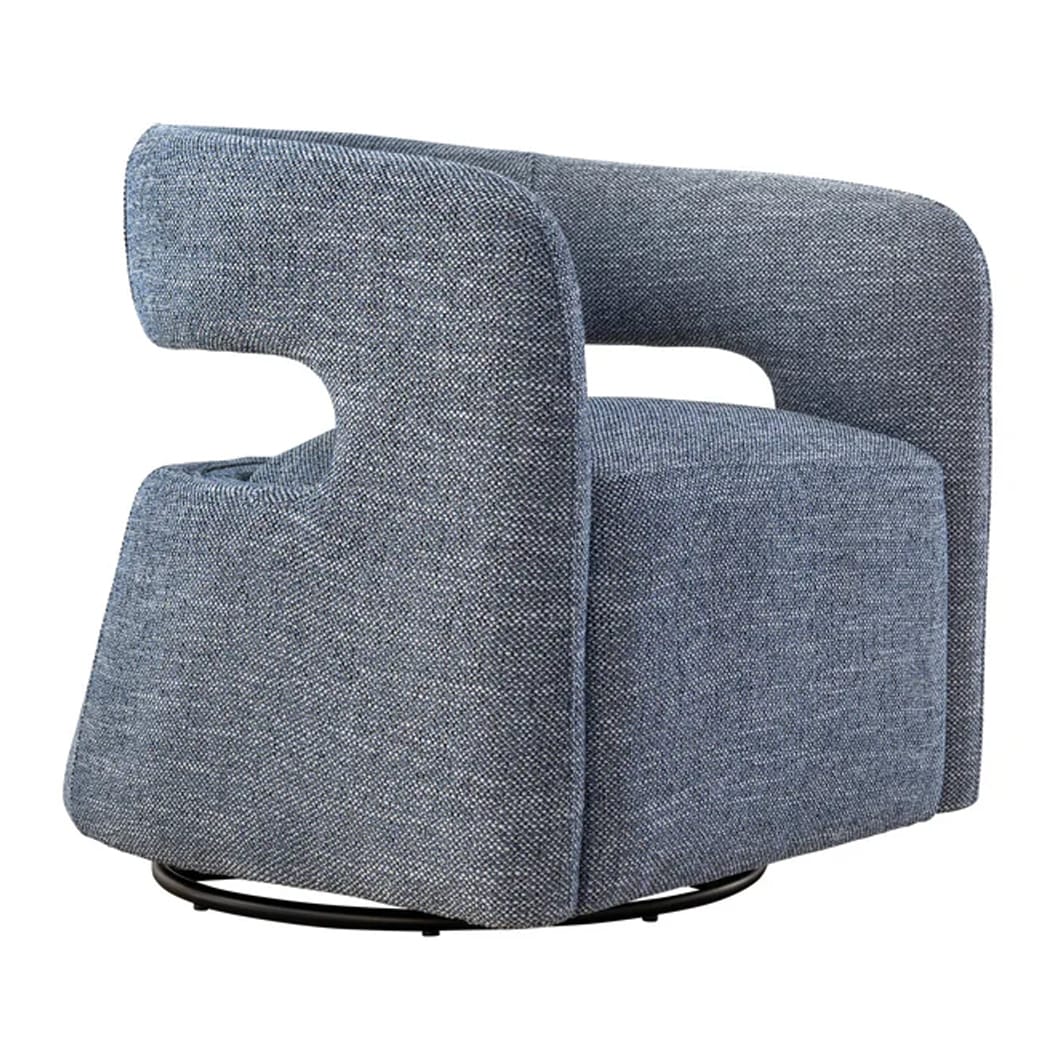 Dolce Vita Swivel Chair in Blue Steel