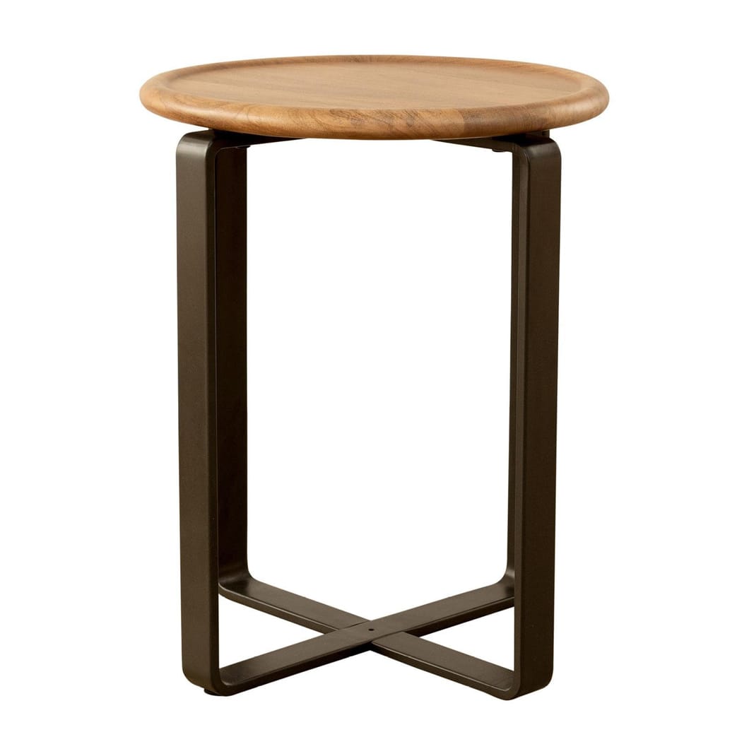 Elevate your living space with Crest side and coffee tables, which blend the natural beauty of mango wood with modern design. These dark-toned tables are supported by sleek steel legs, bringing contemporary elegance to spaces. Minor assembly required.