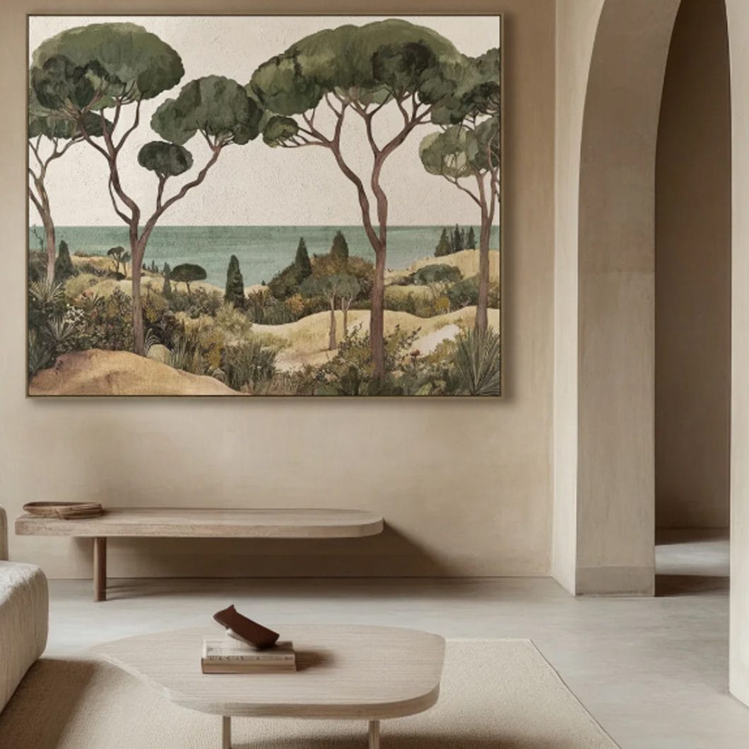 Aegean Pasture Wall Art in Sepia Green - Image 2