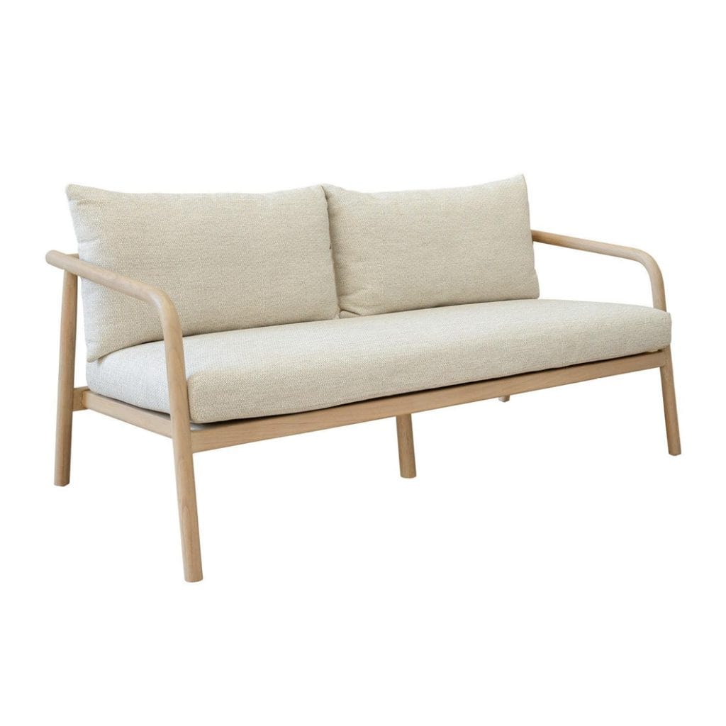 Anastasia Teak Sofa 3-Seater in Sandstone