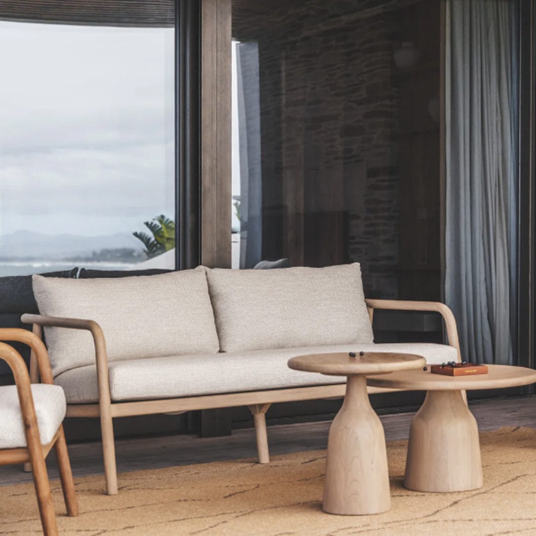 Anastasia Teak Sofa 3-Seater in Sandstone - Image 4