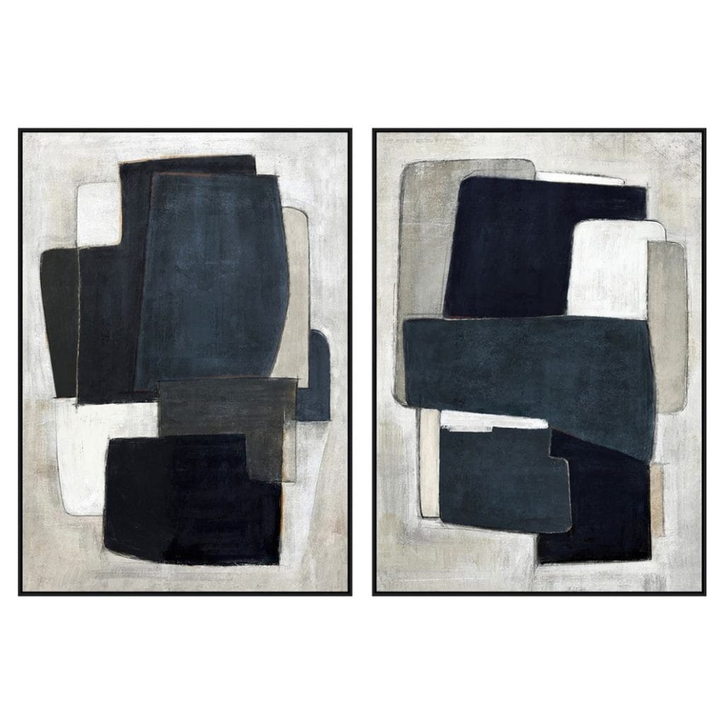 The Unaligned Wall Art Set of 2 in Naval