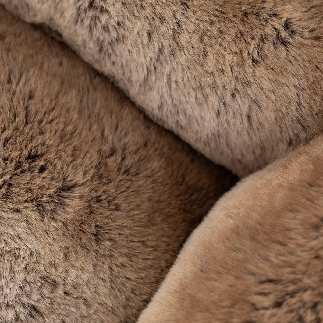 Rover Faux Fur Pet Bed in Coco - Image 3