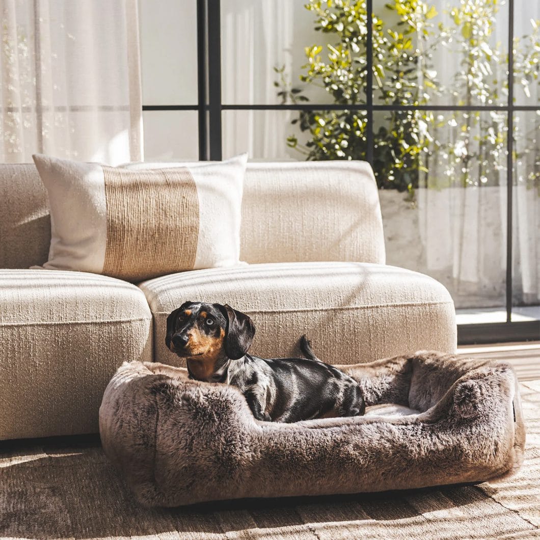 Rover Faux Fur Pet Bed in Coco - Image 4