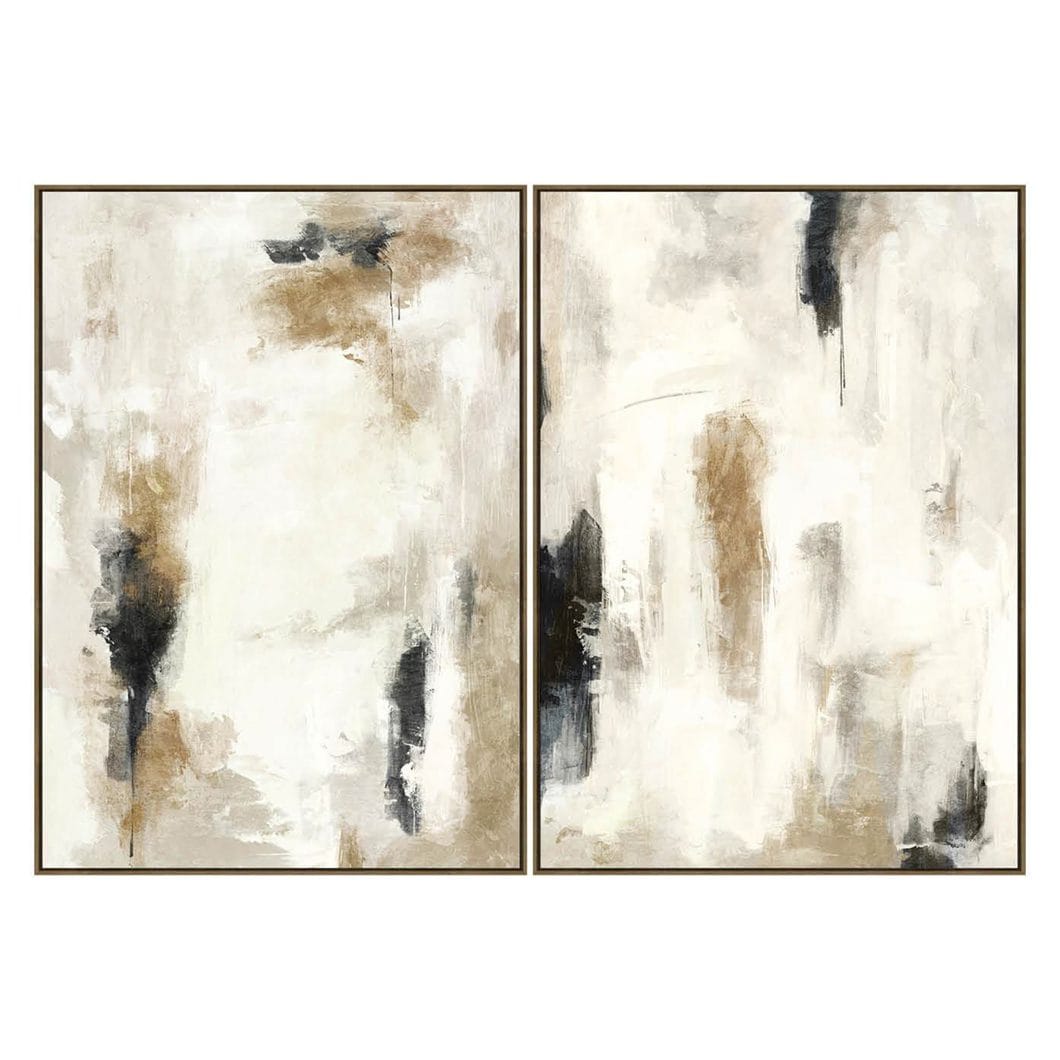Hushed Melody Wall Art Set of 2 in Hazel Cream